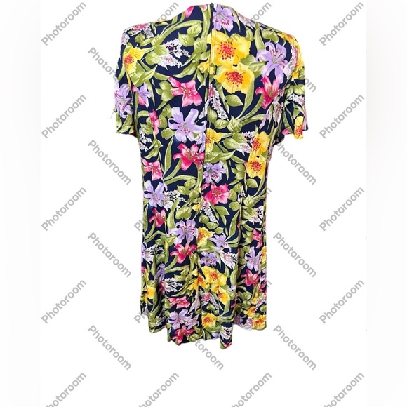 Jamie Brooke Culotte Floral Dress Round Neck Back Zip - Picture 3 of 4